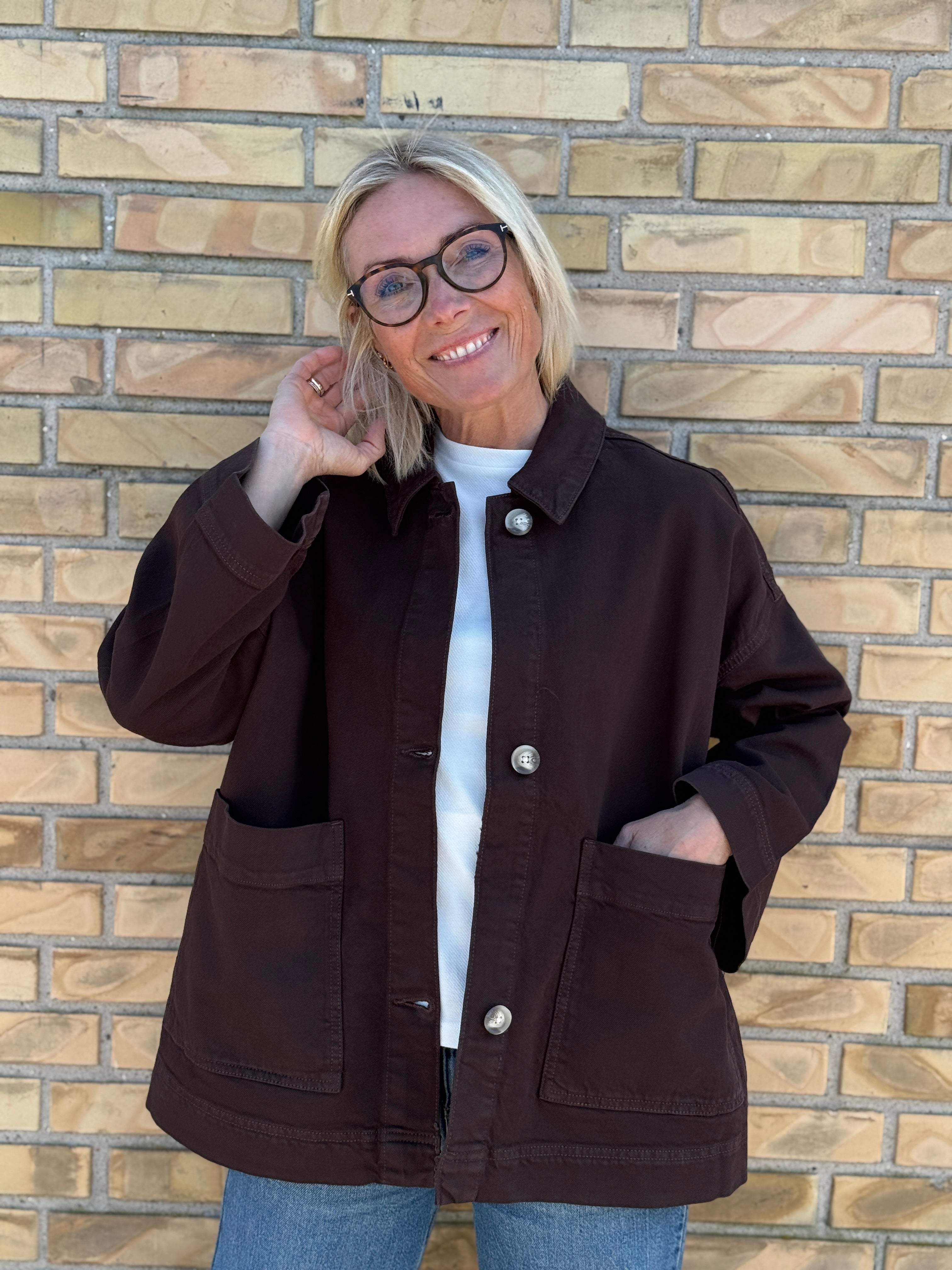 AWVERENA Denim Jacket - Chocolate Torte